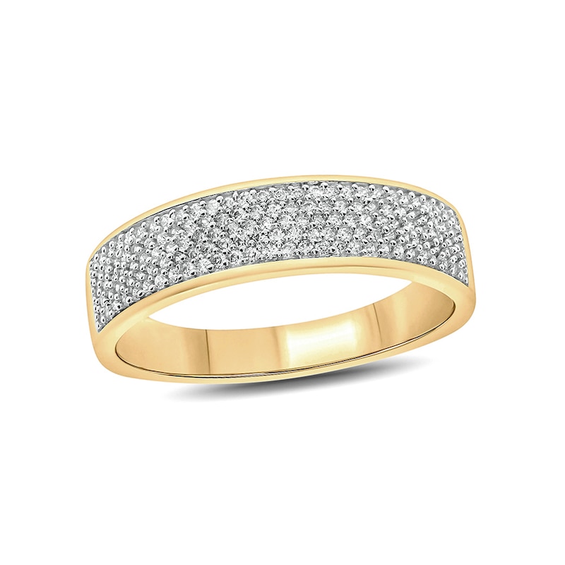Men's 1/2 CT. T.W. Diamond Multi-Row Wedding Band in 10K Gold
