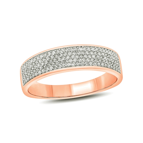1/2 CT. T.w. Diamond Multi-Row Wedding Band in 10K Rose Gold
