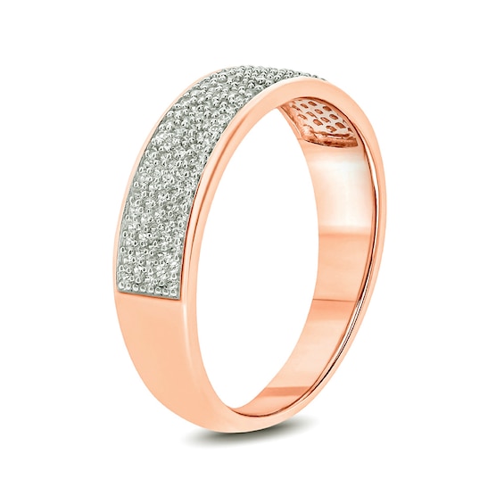 Men's 1/2 CT. T.w. Diamond Multi-Row Wedding Band in 10K Rose Gold