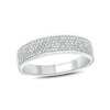 Thumbnail Image 1 of Men's 1/2 CT. T.W. Diamond Multi-Row Wedding Band in 14K White Gold