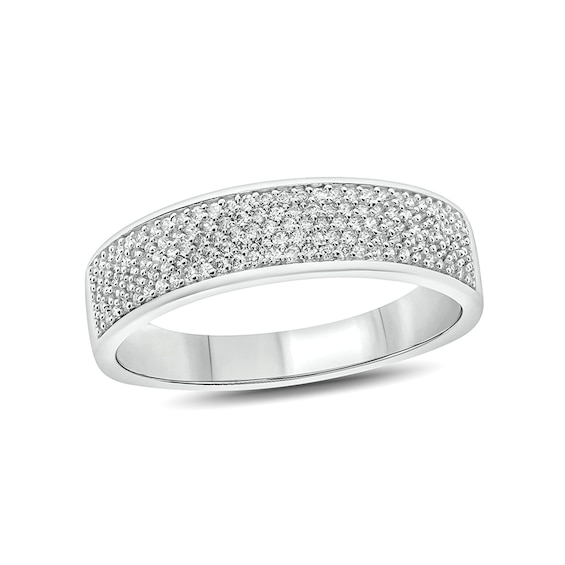 1/2 CT. T.w. Diamond Multi-Row Wedding Band in 14K White Gold