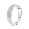 Thumbnail Image 2 of Men's 1/2 CT. T.W. Diamond Multi-Row Wedding Band in 14K White Gold