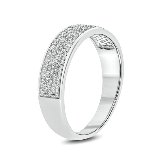 Men's 1/2 CT. T.w. Diamond Multi-Row Wedding Band in 14K White Gold