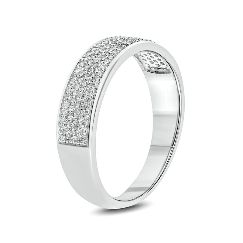 Main Image 2 of Men's 1/2 CT. T.W. Diamond Multi-Row Wedding Band in 14K White Gold