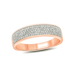 1/2 CT. T.W. Diamond Multi-Row Wedding Band in 14K Rose Gold