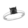 Thumbnail Image 0 of 1 CT. Cushion-Cut Black Diamond Solitaire Ring in 10K White Gold