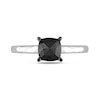 Thumbnail Image 3 of 1 CT. Cushion-Cut Black Diamond Solitaire Ring in 10K White Gold