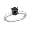 Thumbnail Image 0 of 1 CT. Oval Black Diamond Solitaire Ring in 10K White Gold