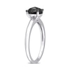 Thumbnail Image 2 of 1 CT. Oval Black Diamond Solitaire Ring in 10K White Gold