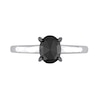 Thumbnail Image 3 of 1 CT. Oval Black Diamond Solitaire Ring in 10K White Gold