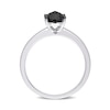 Thumbnail Image 4 of 1 CT. Oval Black Diamond Solitaire Ring in 10K White Gold