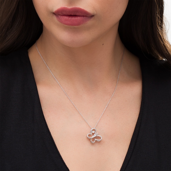 Unstoppable Love™ Diamond Accent Tilted Butterfly Pendant in Sterling Silver Unstoppable Love™ Diamond Accent Tilted Butterfly Pendant in Sterling Silver