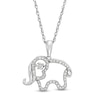 Thumbnail Image 1 of Diamond Accent Elephant Pendant in Sterling Silver