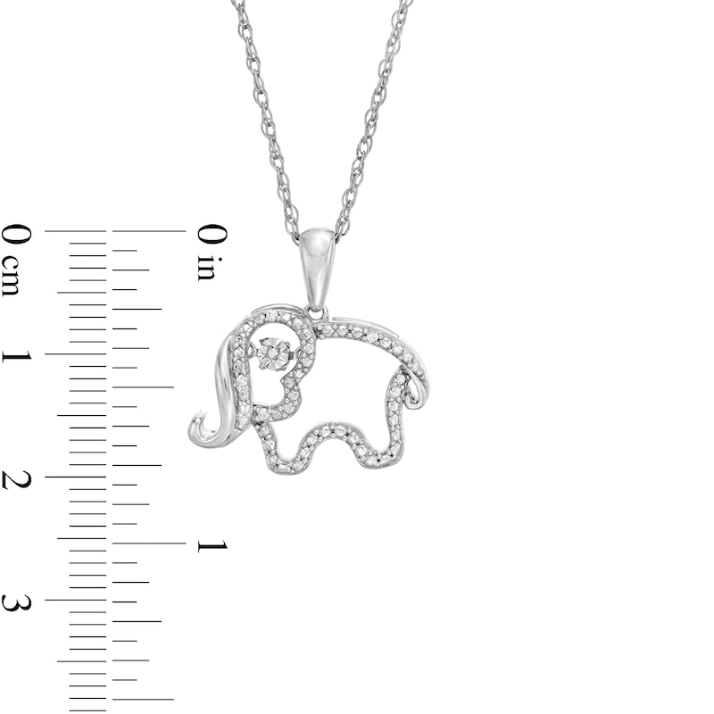 Main Image 3 of Diamond Accent Elephant Pendant in Sterling Silver