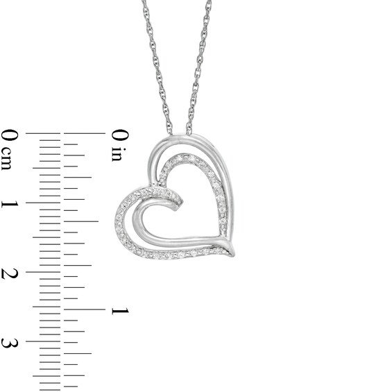 1/20 CT. T.W. Diamond Tilted Double Heart Pendant in Sterling Silver 1/20 CT. T.W. Diamond Tilted Double Heart Pendant in Sterling Silver
