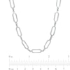 Thumbnail Image 3 of 3/8 CT. T.W. Diamond Paper Clip Link Necklace in Sterling Silver