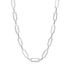 Thumbnail Image 0 of 3/8 CT. T.W. Diamond Alternating Paper Clip Link Necklace in Sterling Silver