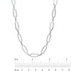 Thumbnail Image 3 of 3/8 CT. T.W. Diamond Alternating Paper Clip Link Necklace in Sterling Silver