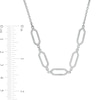 Thumbnail Image 3 of 3/8 CT. T.W. Diamond Paper Clip Link Necklace in Sterling Silver