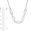 Thumbnail Image 4 of 3/8 CT. T.W. Diamond Paper Clip Link Necklace in Sterling Silver