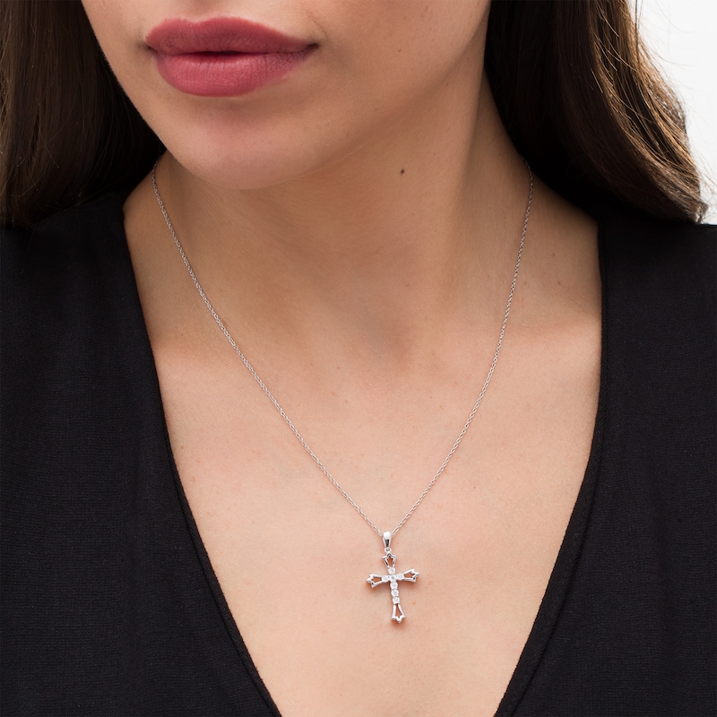 1 20 CT T W Diamond Cross Pendant In Sterling Silver Zales diamond-colors-and-their-meanings-color-meanings