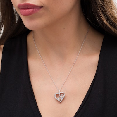 Sterling Silver I Love You and Floating Glass Beads Pendant Sterling Silver I Love You and Floating Glass Beads Pendant