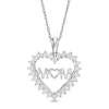 Thumbnail Image 1 of 1/15 CT. T.W. Diamond "MOM" Shadow Heart Pendant in Sterling Silver