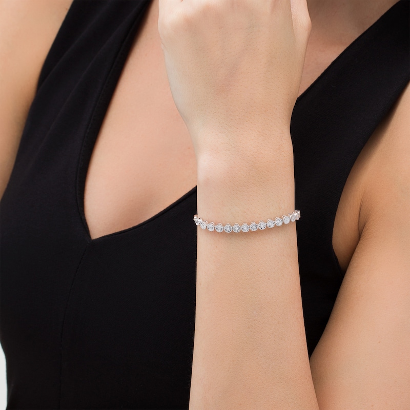 Main Image 2 of 1/10 CT. T.W. Diamond Vintage-Style Bolo Bracelet in Sterling Silver - 9.5"