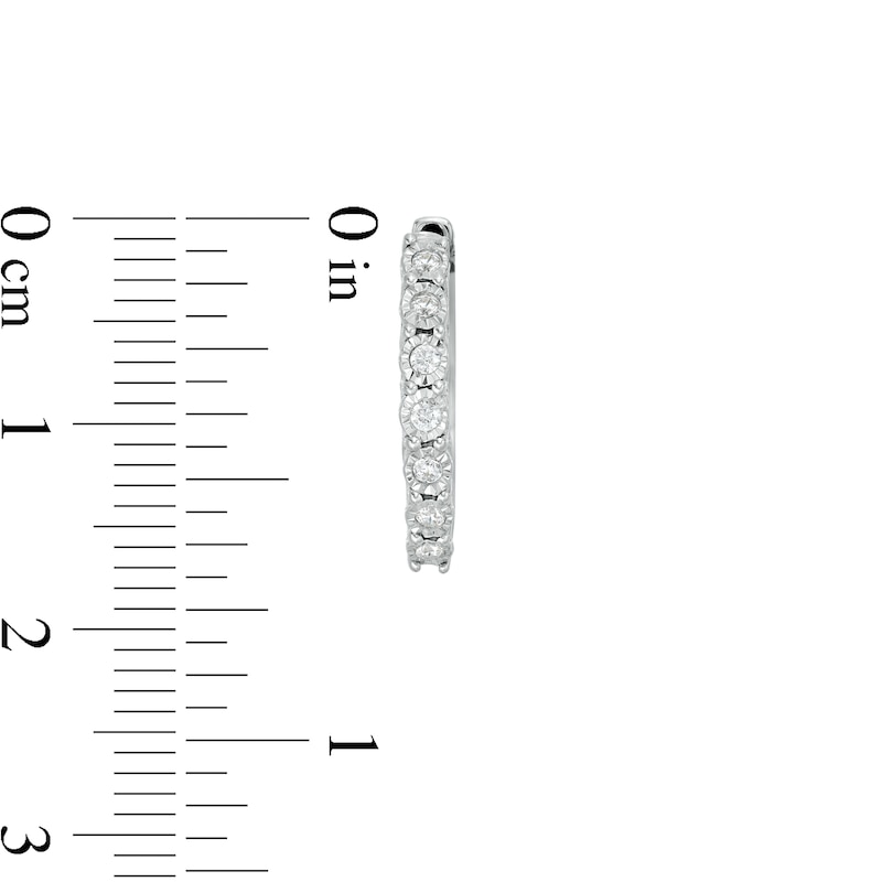 1/6 CT. T.W. Diamond Hoop Earrings in Sterling Silver
