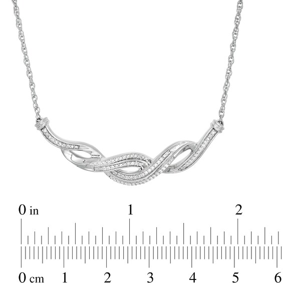 1/5 CT. T.w. Diamond Layered Braid Necklace in Sterling Silver
