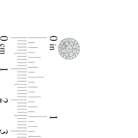 1/4 CT. T.w. Multi-Diamond Frame Stud Earrings in Sterling Silver