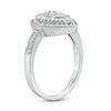 Thumbnail Image 3 of 3/8 CT. T.W. Composite Teardrop Diamond Frame Vintage-Style Ring in Sterling Silver