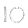 Thumbnail Image 1 of 1/4 CT. T.W. Diamond Hoop Earrings in Sterling Silver