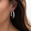 Thumbnail Image 2 of 1/4 CT. T.W. Diamond Hoop Earrings in Sterling Silver