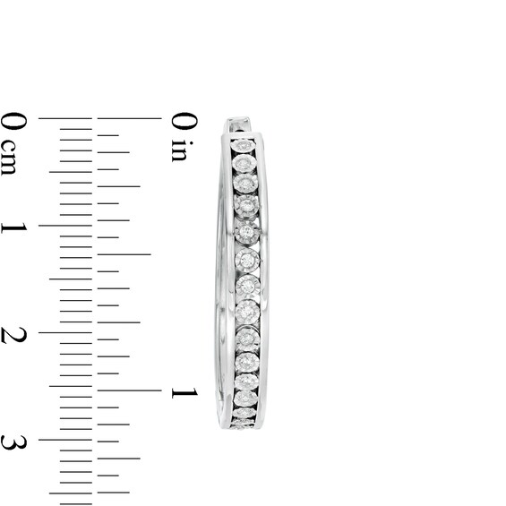 1/4 CT. T.w. Diamond Hoop Earrings in Sterling Silver