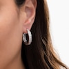 1/2 CT. T.W. Diamond Channel-Set Hoop Earrings in Sterling Silver