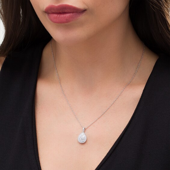 3/8 CT. T.W. Composite Diamond Teardrop Pendant in 10K White Gold 3/8 CT. T.W. Composite Diamond Teardrop Pendant in 10K White Gold