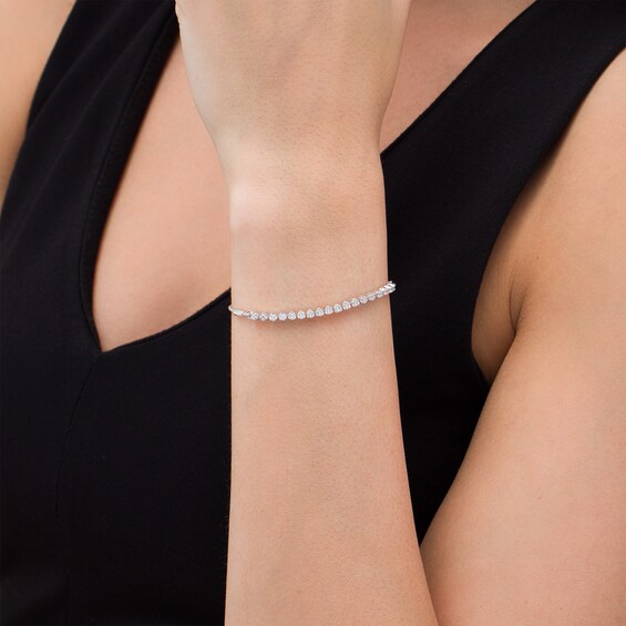 1/2 CT. T.w. Diamond Bolo Bracelet in Sterling Silver - 9.5"