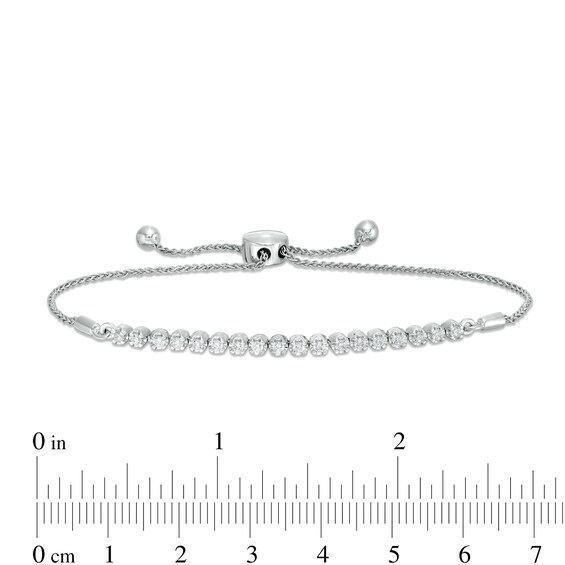1/2 CT. T.w. Diamond Bolo Bracelet in Sterling Silver - 9.5"