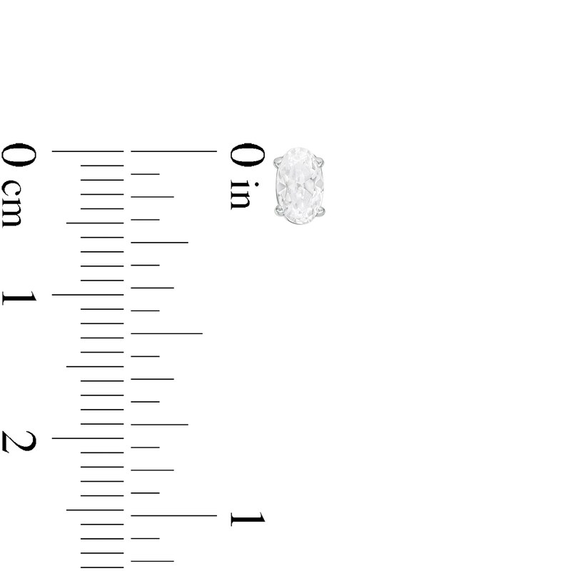 Main Image 3 of 1/2 CT. T.W. Certified Oval Diamond Solitaire Stud Earrings in 14K White Gold (I/I2)
