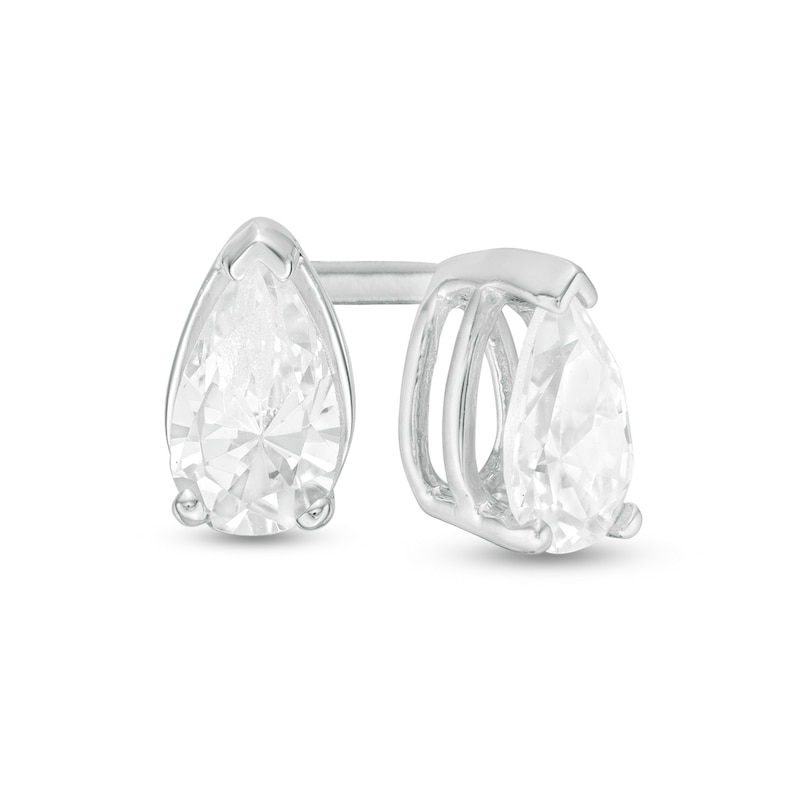 Main Image 1 of 1/2 CT. T.W. Certified Pear-Shaped Diamond Solitaire Stud Earrings in 14K White Gold (I/I1)