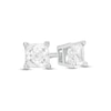 Thumbnail Image 1 of 1/2 CT. T.W. Certified Cushion-Cut Diamond Solitaire Stud Earrings in 14K White Gold (I/I1)