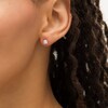 Thumbnail Image 2 of 1/2 CT. T.W. Certified Cushion-Cut Diamond Solitaire Stud Earrings in 14K White Gold (I/I1)