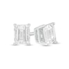 Thumbnail Image 1 of 1/2 CT. T.W. Certified Emerald-Cut Diamond Solitaire Stud Earrings in 14K White Gold (I/I1)