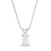 Thumbnail Image 1 of 1/2 CT. Certified Emerald-Cut Diamond Solitaire Pendant in 14K White Gold (I/I1)