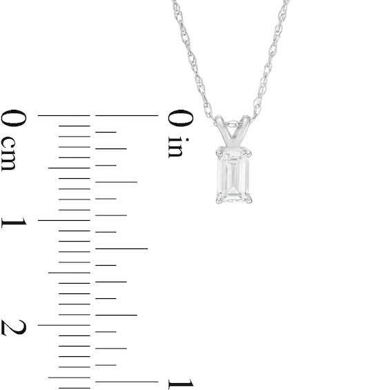 1/2 CT. Certified Emerald-Cut Diamond Solitaire Pendant in 14K White Gold (I/I1) 1/2 CT. Certified Emerald-Cut Diamond Solitaire Pendant in 14K White Gold (I/I1)