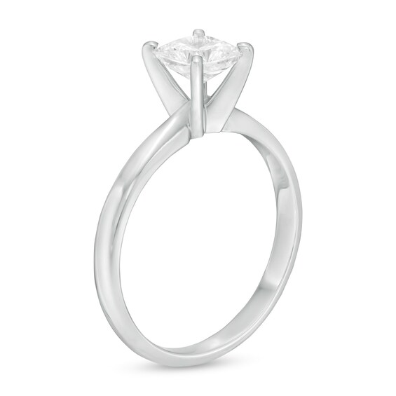 1 CT. T.w. Certified Cushion-Cut Diamond Solitaire Ring in 14K White Gold (I/I2)