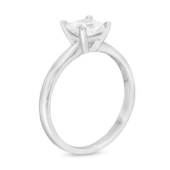 1 CT. T.w. Certified Radiant-Cut Diamond Solitaire Ring in 14K White Gold (I/I2)