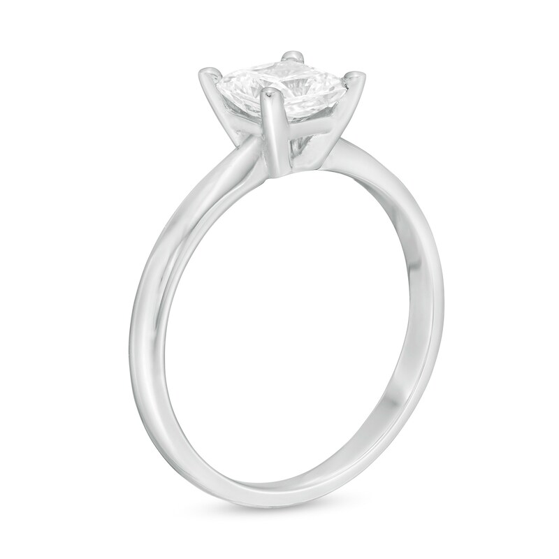 Main Image 3 of 1 CT. T.W. Certified Radiant-Cut Diamond Solitaire Ring in 14K White Gold (I/I2)