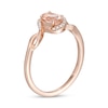 Thumbnail Image 3 of Oval Morganite and Diamond Accent Bypass Frame Twist Shank Ring in 10K Rose Gold